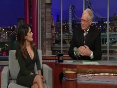 Salma Hayek cleavage , hot scene in Letterman Show 14