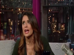 Salma Hayek cleavage , hot scene in Letterman Show 17