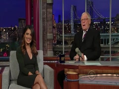 Salma Hayek cleavage , hot scene in Letterman Show 18