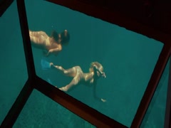 Kelly Brook nude, diving scene in Piranha 16