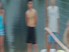 Sarah Carter wet, bikini scene in Dead Or Alive 10