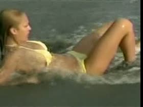 Jessica alba bikini, side boobs scene in Trippin 11