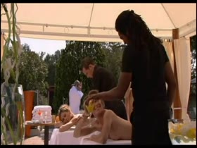 Marie Pape nude, side boobs scene in Camping paradis 11