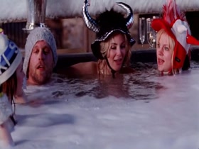 Felicity Jones nude, wet scene in Chalet Girl 8