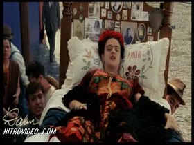 Salma Hayek Brunette , nude scene in Frida 2