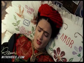 Salma Hayek Brunette , nude scene in Frida