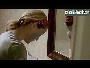 Gillian Anderson Cleavage , Transparent Dress scene in The Fall (2013-2014) 10
