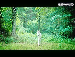 Louise Manteau Nude, hard nipples scene in Wolfkin (2022) 17