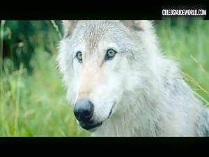 Louise Manteau Nude, hard nipples scene in Wolfkin (2022) 20