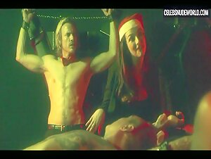 Jenny Miller, Laurie Jade Woodruff, Zuza Tehanu underwear, breasts scene in Christmas Party (2023) 5