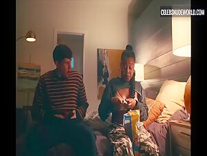 X Mayo, Dominique Fishback breasts, butt scene in Swarm (2023)