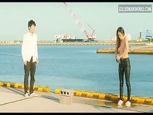 Yuki Mamiya beach, breasts scene in Wet Woman Nude, breasts scene in the Wind (2016) 13