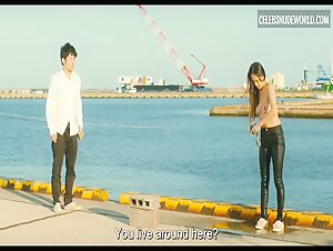 Yuki Mamiya beach, breasts scene in Wet Woman Nude, breasts scene in the Wind (2016) 14