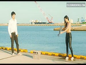 Yuki Mamiya beach, breasts scene in Wet Woman Nude, breasts scene in the Wind (2016) 6