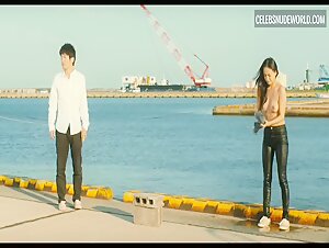 Yuki Mamiya beach, breasts scene in Wet Woman Nude, breasts scene in the Wind (2016)