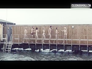 Julie Agnete Vang, Trine Dyrholm, Anne Gry Henningsen Drinking, Swimming scene in The Commune (2016) 2