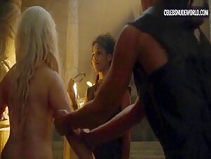 Emilia Clarke Fire, Blonde scene in Game of Thrones (2011-2019) 11