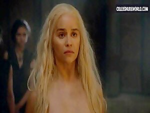 Emilia Clarke Fire, Blonde scene in Game of Thrones (2011-2019) 15