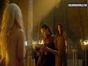 Emilia Clarke Fire, Blonde scene in Game of Thrones (2011-2019) 19