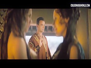 Ivana Baquero, Jaime Slater breasts, lesbian scene in Spartacus: House of Ashur (2025) 12
